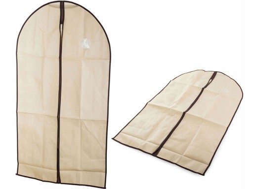POTAH NA OBLEČNÝ OBLEK 60x100cm. LÁTKOVÁ TAŠKA na zips 2 ks.