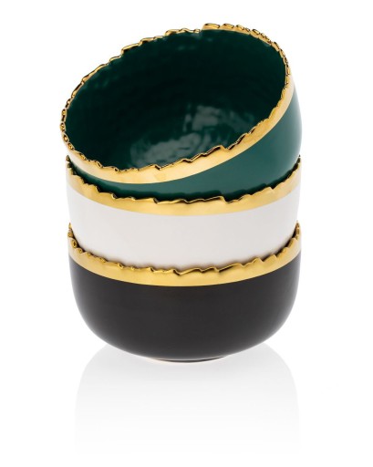 Bielo-zlatá glamour šalátová misa, 11,5 cm