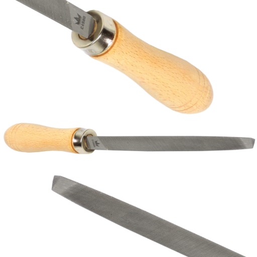 TROJUHOLNÍKOVÝ PILNÍK 125 mm Č. 2 S DREVENOU RÚČKOU NA KOV RICHMANN C