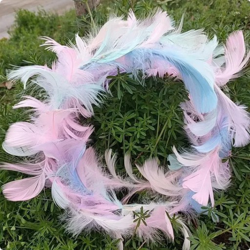 FAREBNÁ ČELENKA PIERKA LED VENČEK HALO HLAVOVÝ ANJEL SPRCHOVAČKA BOHO