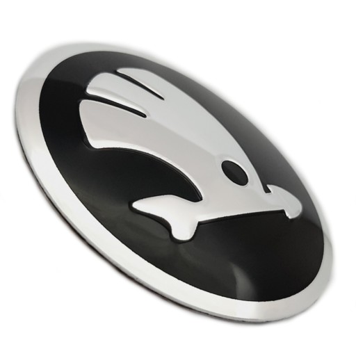 NÁLEPKA ZNAKU LOGO ŠKODA 60 mm ČIERNA