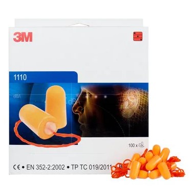 Zarážky 3M 1110 na šnúrke, štuple do uší, 10 párov