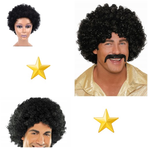ČIERNA AFRO KUČERAVÁ VLASOVÁ PAROCHA UNIVERZÁLNY karneval PRE DOSPELÉ DETI
