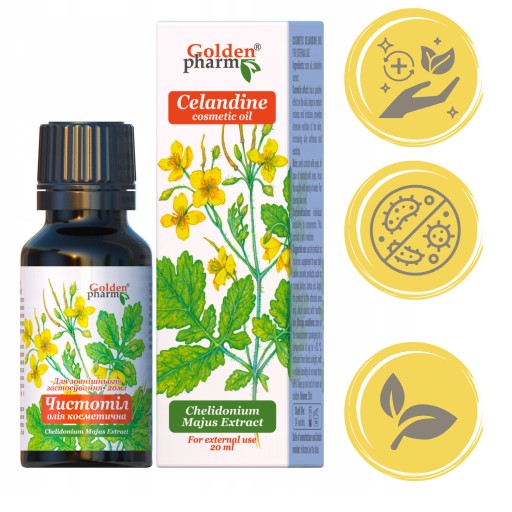 KOZMETICKÝ OLEJ skorocel skorocel akné atopická dermatitída psoriáza 20 ml