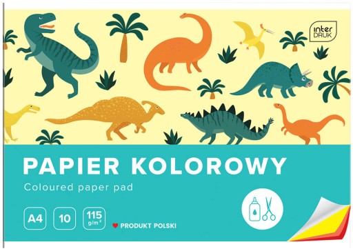FAREBNÝ PAPIER, A4, 10 listov, 115G, INTERPRINT