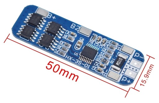306 Li-ion 3S 12,6V 10A 18650 BMS nabíjací modul