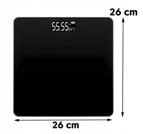 DIGITÁLNA KÚPEĽŇOVÁ VÁHA, LCD DISPLEJ, MERANIE TEPLOTY, SKLO, 180KG