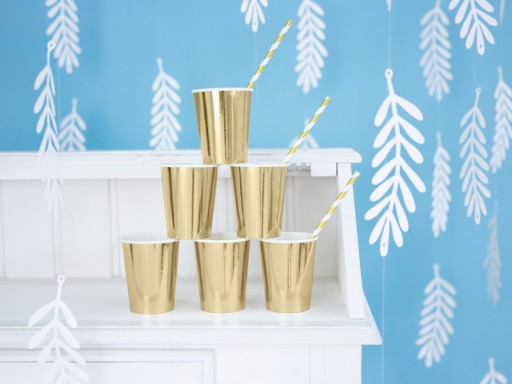 Papierové poháre Golden Birthday Silvestrovská párty 220ml 6 ks.