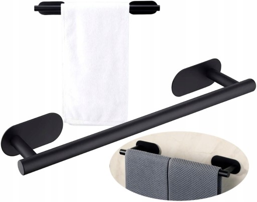 LOFY RAIL RUKOJEŤ NA STENU VEŠIAK NA UTERÁK Čierna 40CM OCEL