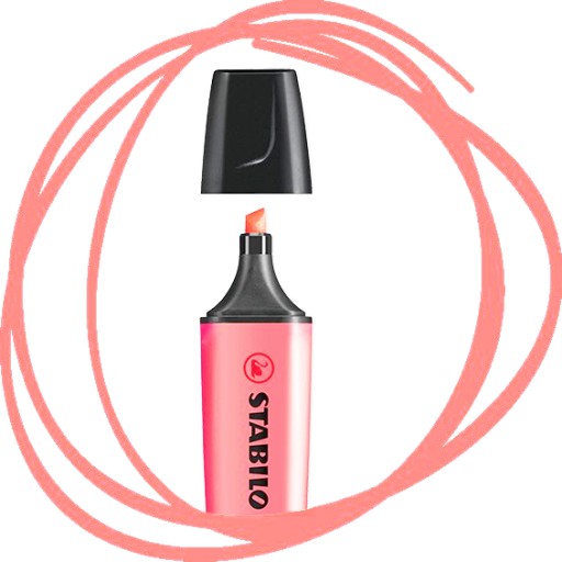 FLUORESCENTNÝ zvýrazňovač 2-5mm ČERVENÝ Stabilo