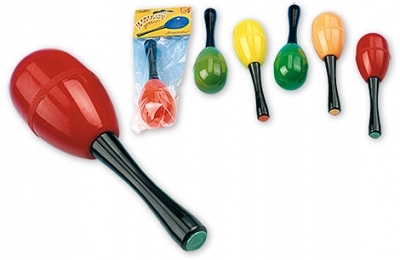 Plastové maracas 17cm, rôzne farby, ZNAČKY
