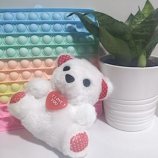 MASKOT MASKOTA MEDVEĎOVKA, DARČEK PRE NEJ, SO SRDCOM