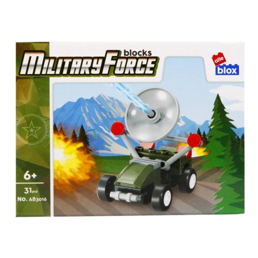 STAVEBNÉ BLOKY pre DETI 6 ročné 31 prvkov MILITARIA mix alleBLOX