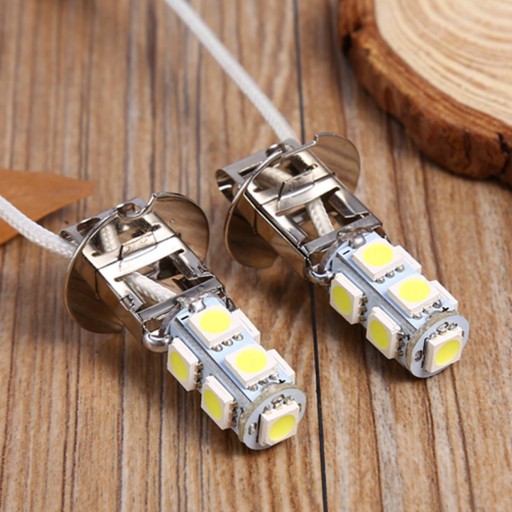2x LED HMLOVÉ SVETLÁ H3-5050-9 SMD DC12V 6500K BIELA
