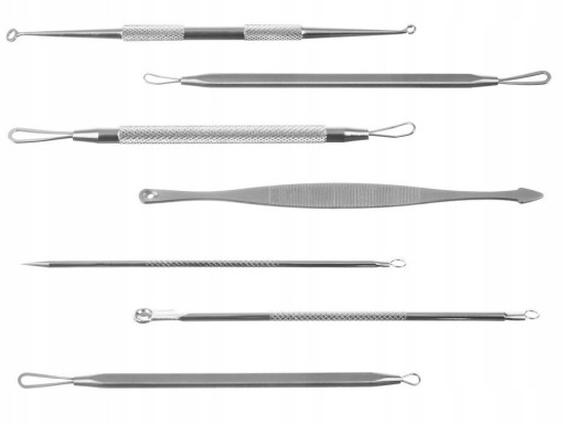 7x LYŽIČKA NA ODSTRAŇOVANIE BLACKhead SET LYŽIČKA