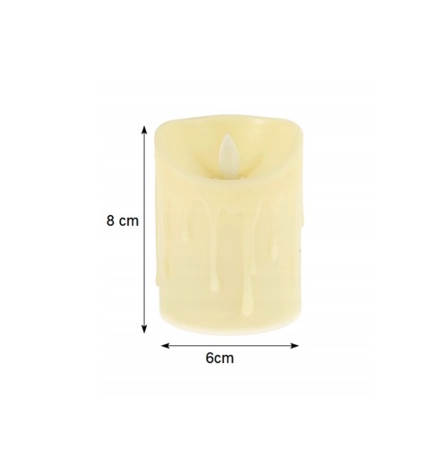 POHYBLIVÁ SVIEČKA LED VLOŽKA PLAMEŇ 8X6cm ECRU