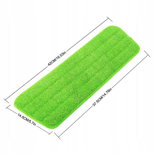 NÁHRADA ZA MOP S PLOCHOU VLOŽKOU S SPREJOM SO ZELENÝM KRYTOM NA VELCRO CLEAN
