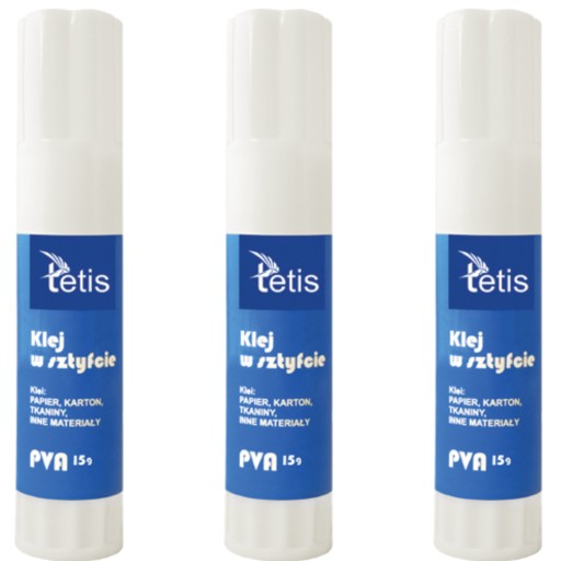 Tetis školská lepiaca tyčinka 15g PVA, 3 kusy