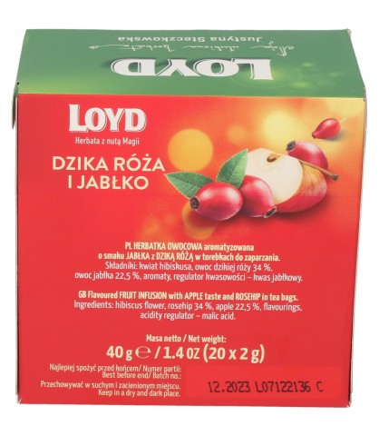 Expres ovocný čaj Divoká ruža Jablko Kvet ibišteka 20T LOYD
