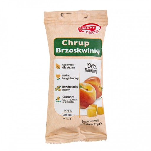 Sušená broskyňa - CRISPY NATURAL kocka 12g
