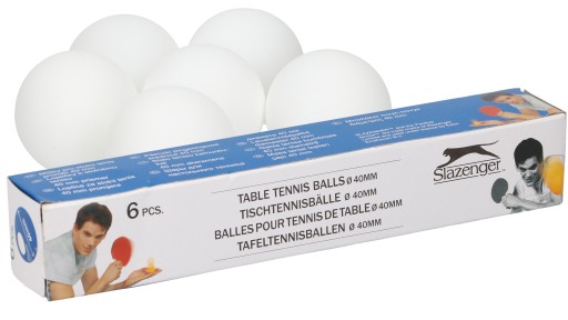 Loptičky na stolný tenis SADA 6 PINGPONGOVÝCH loptičiek 40mm BIELA