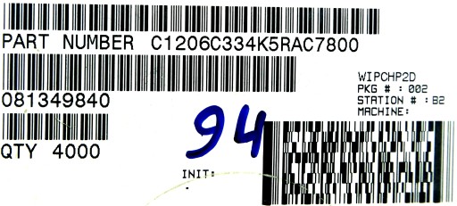 Keramika 0,33 uF 330 nF 50V DC 10% 20ks.