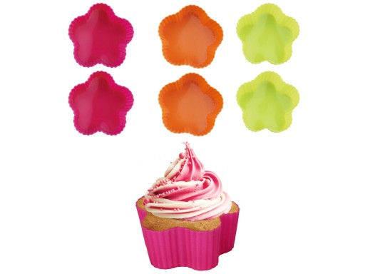 Silikónové formičky na muffiny FLOWERS 6 ks