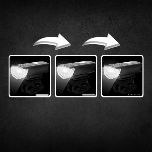 LED CYKLISTICKÁ LAMPA NA BICYKEL, NA RIADTIKÁ, VÝKONNÁ, NABÍJACIA, USB + ZADNÁ