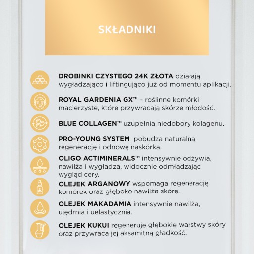 Krém-sérum Eveline Cosmetics Gold Revita Expert