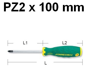 Krížový skrutkovač PZ2 x 100mm D71Z2100 Jonnesway