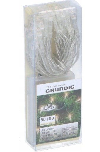 Grundig LED VIANOČNÉ SVETLÁ 5M 50 LED DEKORATÍVNE SVETLÁ NA BATÉRIU