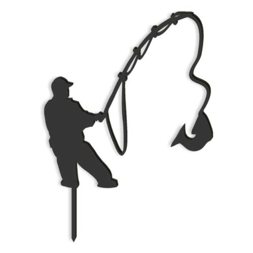 CAKE TOPPER čierna ANGLER vodná RYBA