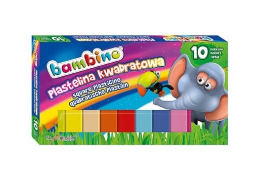 Štvorcová plastelína 10 farieb Bambino