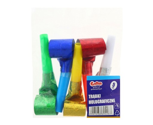 Narodeninové píšťalky Holo Roll Up Trumpets 5 ks.