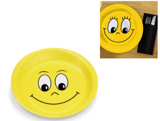 Papierové taniere Smile, žlté, 10 ks