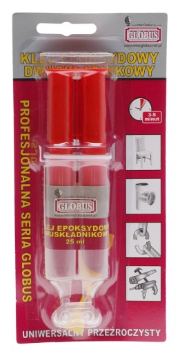 EPOXIDOVÉ GLUE Dvojzložkové v injekčnej striekačke GLOBUS 25ml KES