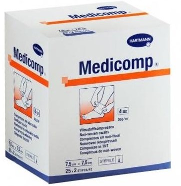 HARTMANN - Medicomp 7,5 x 7,5 cm, 25 x 2 ks. sterilné