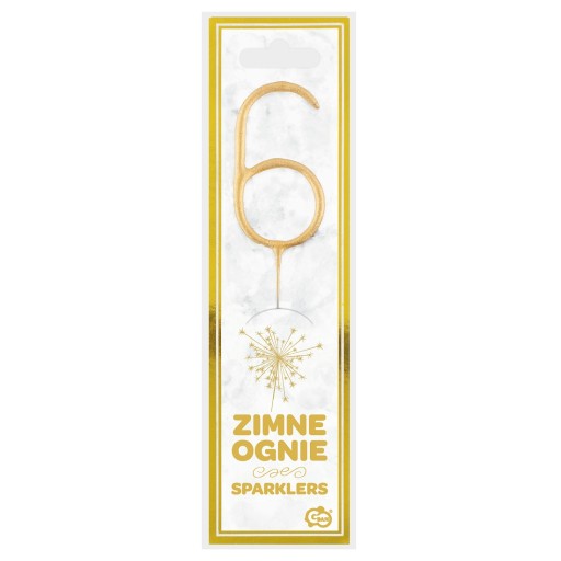 Prskavky Zlaté číslo 6 Narodeniny Silvester 17 cm