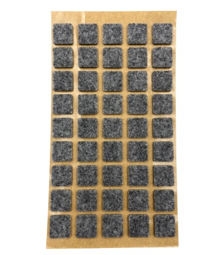 Samolepiace plstené podložky pod štvorcový nábytok – SIVÁ 14x14mm