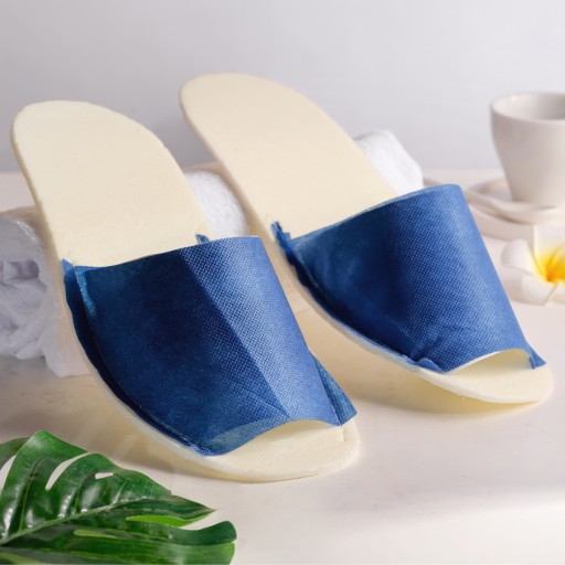 JEDNORÁZOVÉ HOTELOVÉ VONKAJŠIE papuče 29 cm BIELE A NAVY NAVY - 1 PÁR