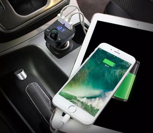 FM vysielač, Bluetooth MP3 nabíjačka 2x USB