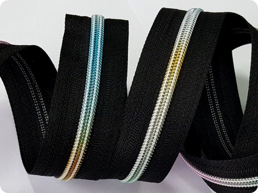 LuxTextil Zipsová PÁSKA Zips 5mm ŠPIRÁLA +10 Zipsov 5m RAINBOW