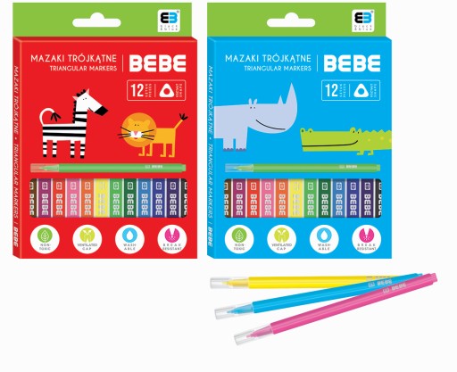 BBI Trojuholníkové fixky 12 farieb BB KIDS