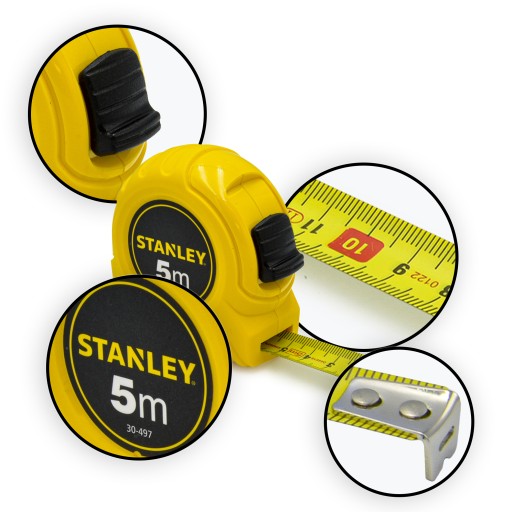 STANLEY METAL ROLAČENIE 5M 19MM ŽLTÉ PRE PRÁCU