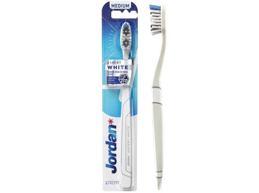 Stredná zubná kefka Jordan Expert White Medium