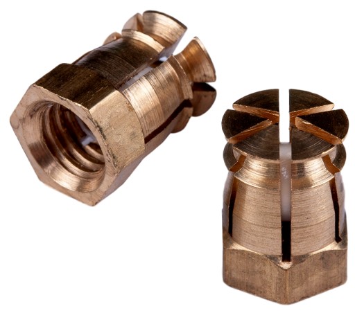 10x M4 x 10 mm mosadzná manžeta s rozpínacou guľou