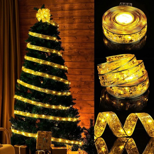LED VIANOČNÉ SVIETIDLÁ STUHA GARLANDA VIANOČNÝ STROMČEK 50LED 5m 2700K