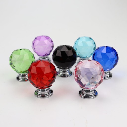 KRIŠTÁĽOVÝ NÁBYTOK Úchytka 30mm BLUE CRYSTAL glamour