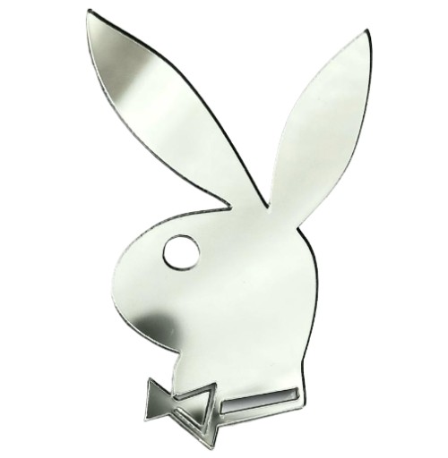 Playboy králičia hlava pre sexi chlapa pre chlapca Strieborný dekor PLEXI