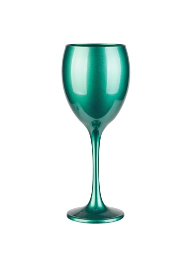 POHÁR NA VÍNO ZELENÉ METALICKÉ 300ml